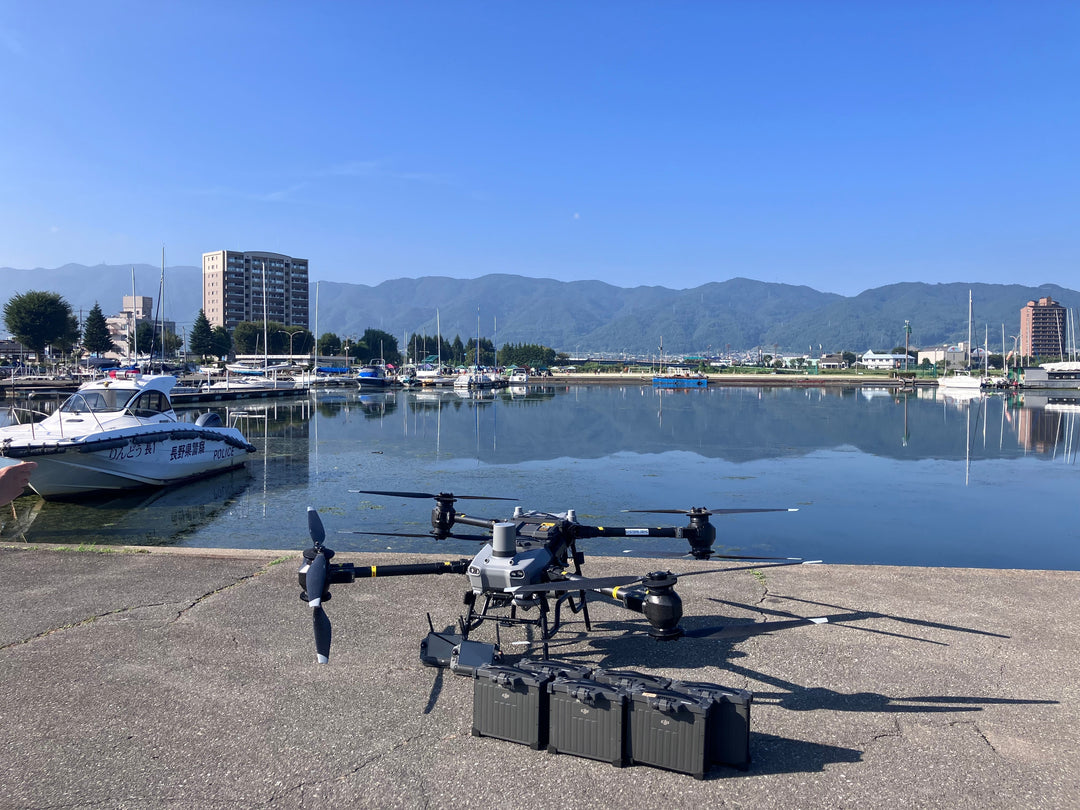 諏訪湖花火大会におけるDJI FlyCart 30を活用した初島からの花火筒回収運搬実証